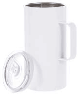 Taza de Acero Inoxidable 600ml con Agarradera - Blanca