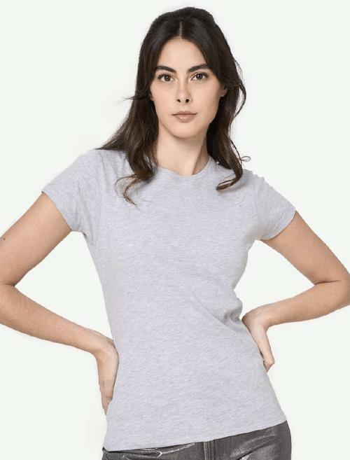 Camiseta Cuello Redondo para Dama – Estilo y Confort en Algodón Peinado