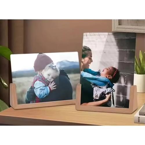 Marco Acrílico con Base de Madera para Sublimar