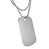 Placa militar de acero inoxidable 5x3cm con cadena