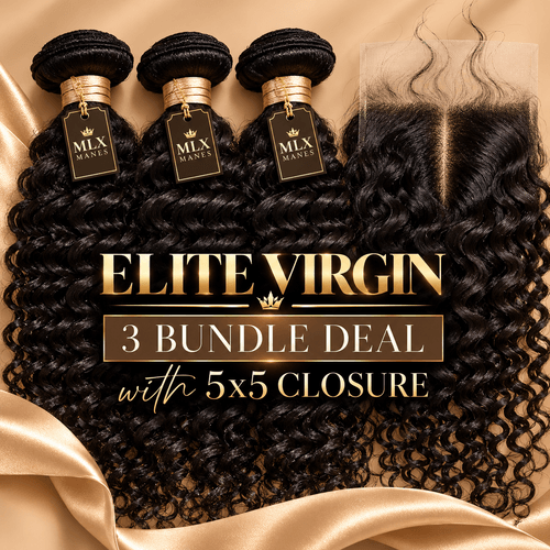 ELITE VIRGIN: 3 bundle deal + 5X5 Closure