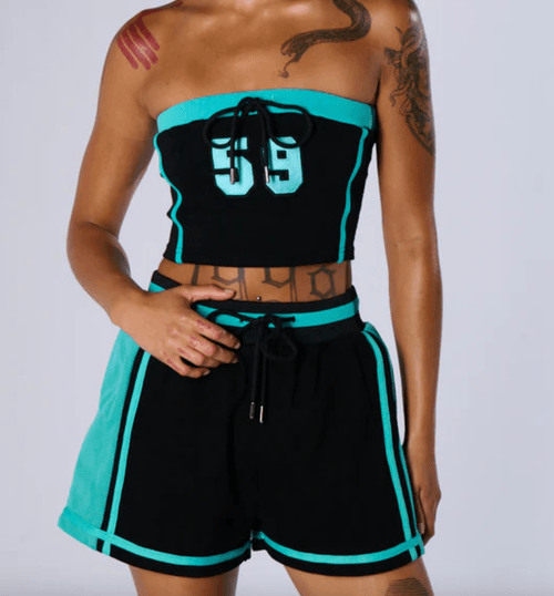 Women Summer Sport Crop Two Pieces Set (Factory Price)