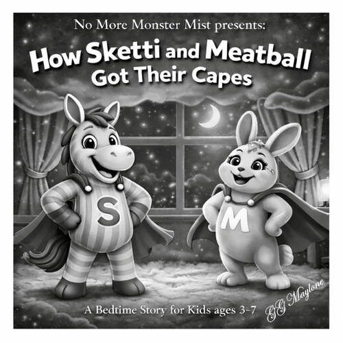 How Sketti and Meatball Got Their Capes - FREE Black and White download