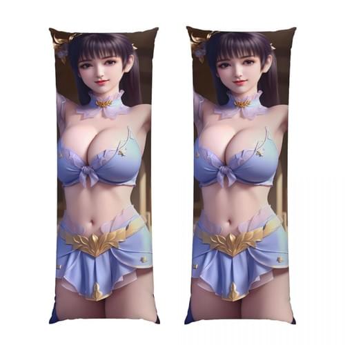 UNiUS Long Strip Throw Pillow Covers 20"x60" Double-Sided Printing Beauty Pillow Case for Couch Bed