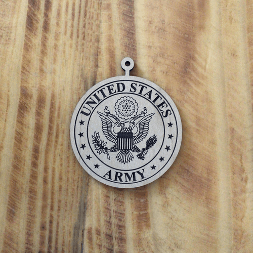 Engraved wood Military Ornament/Keepsake- Army