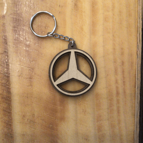 Car logo -Custom wood Keychains- Mercedes