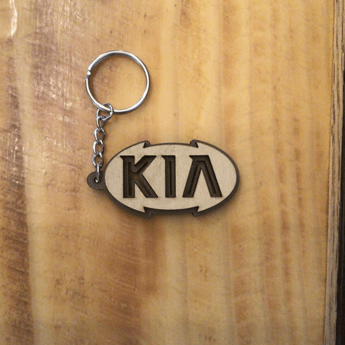 Car logo -Custom wood Keychains - KIA