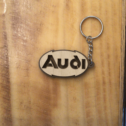 Car logo -Custom wood Keychains - Audi