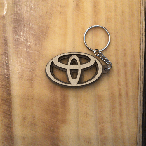 Car logo -Custom wood Keychains- Toyota
