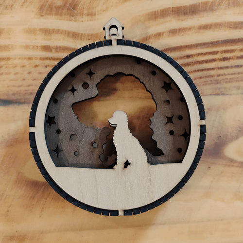 3 Layered Laser Engraved Wood Ornament/Keepsake - Breed- Golden Doodle