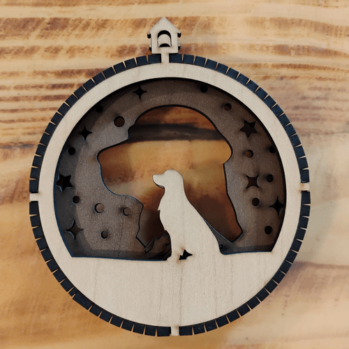 3 Layered Laser Engraved Wood Ornament/Keepsake - Breed -Golden Retriever