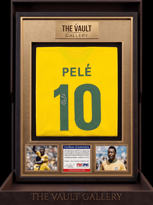 Pelé Signed Brazil National Team 1970 Retro Home Jersey #10 – PSA Certified