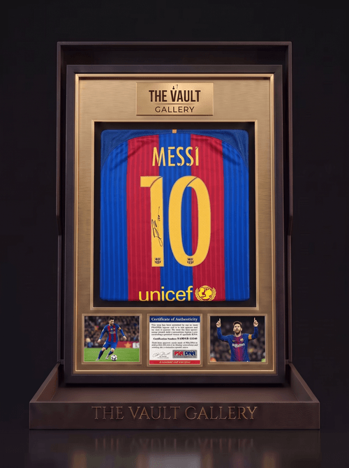 Lionel Messi Signed FC Barcelona 2016/17 Home Jersey #10 – PSA Certified