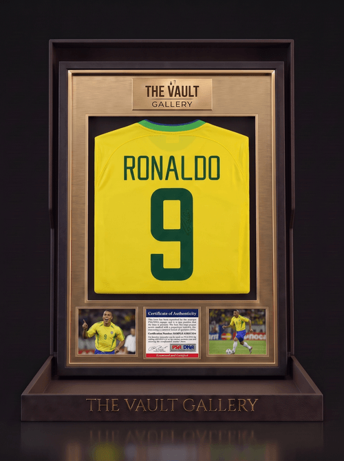 Ronaldo Nazário Signed Brazil Home Jersey #9 – PSA Certified