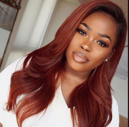 Dark Auburn (#33) – 20” STRAIGHT Clip-In Hair Extensions (8 Pieces)