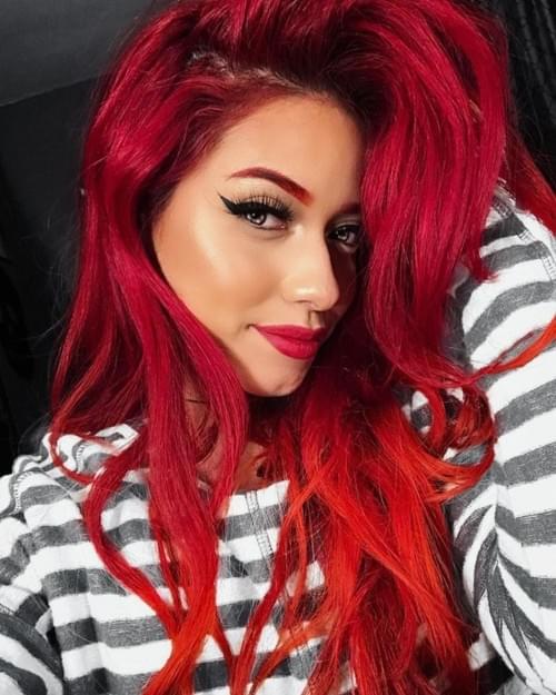 20-Inch BODY WAVE Clip-In Human Hair Extensions – Intense Red (8 Pieces, 120g)