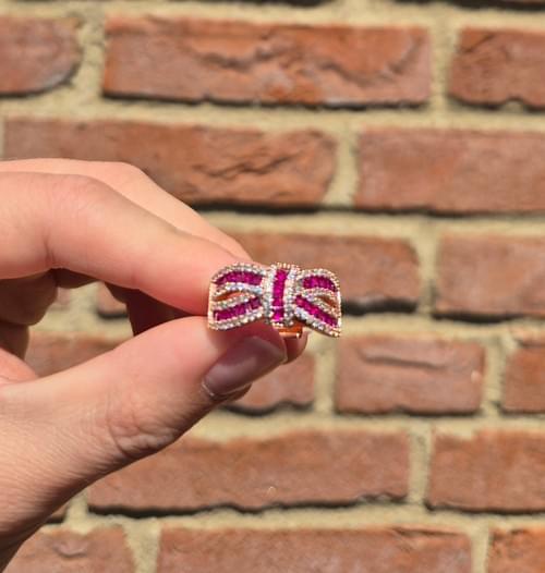 Knoten Rubellit Zirkonia Ring
