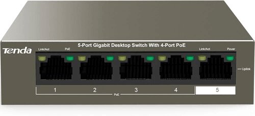 Tenda 5-Port Gigabit Desktop Switch with 4-Port PoE TEG1105P-4-63W