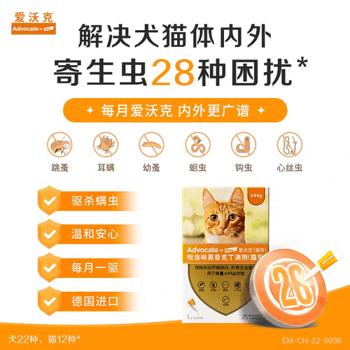 Advocate Topical Dewormer for Cats