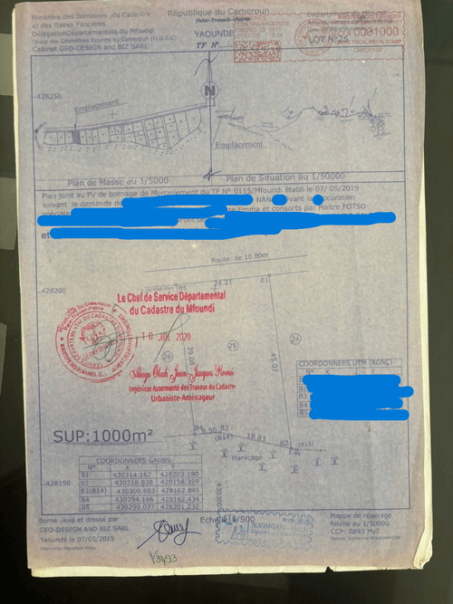 Terrain Titré de 1000 m² à NKOLNKOUMOU (Yaoundé - NKOLBISSON au PK1 de l'autoroute)