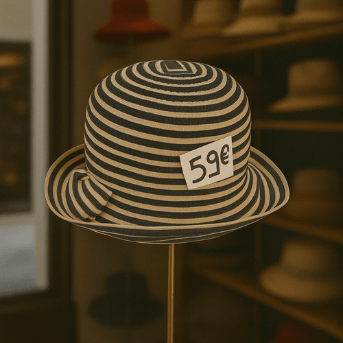 Black & Beige Striped Hat