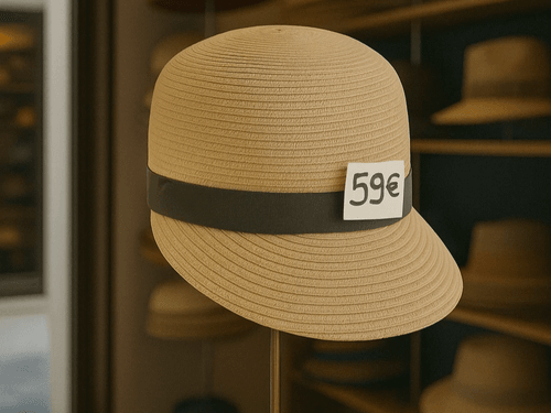 Beige Women's Hat with Black Band