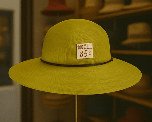 Bold Yellow Wide-Brim Hat – 100% Laine