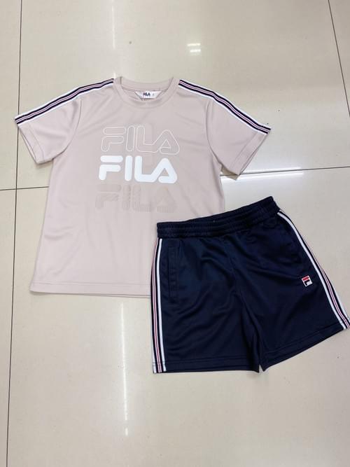 Fila 線條編織logo 吸排上衣/短褲