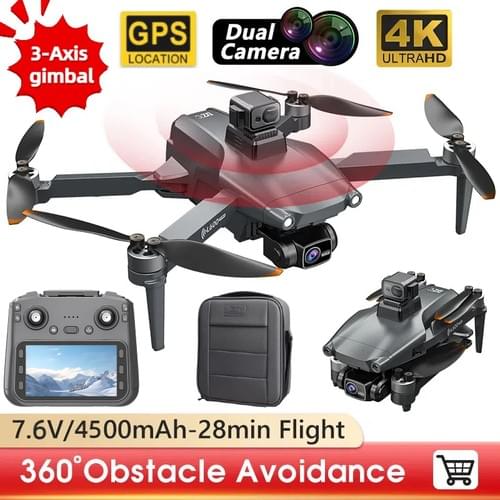 Screen RC + 3KM + 30Mins NEW L600-1 PRO GPS Dron with 4K EIS Camera Laser obstacle avoidance