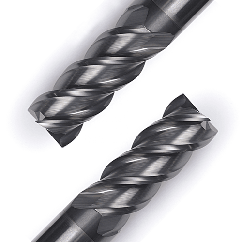 Solid Carbide 4-Flute Flat End Mill with Nano Black Coating – High Hardness Type (HRC65)