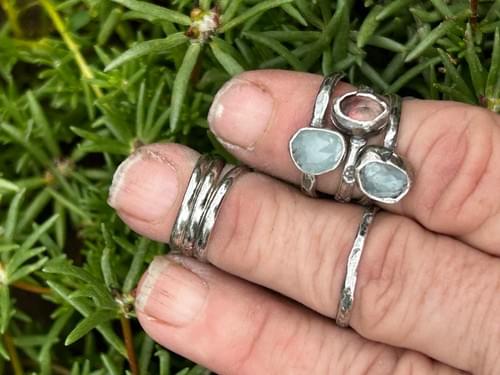 Thread of Light Fine Silver Stacker Ring (1-7)
