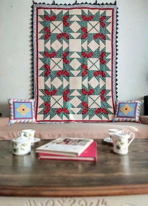 Tranh quilting chần bông hình bọ rùa