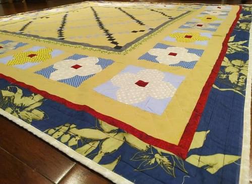 Thảm trải bàn quilting chần bông hình hoa mao lương