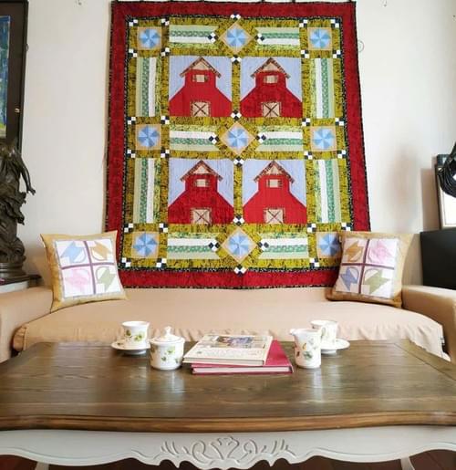 Tranh quilting treo tường mái ấm bình yên