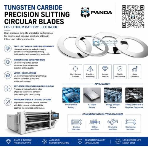 Ultra-Precision Carbide Circular Slitting Knives for Lithium-Ion Battery Cathode & Anode Electrodes