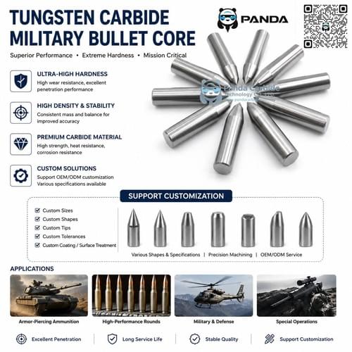 Defense-Grade Custom Tungsten Carbide Ammunition Cores | High-Density Kinetic Energy Penetrators