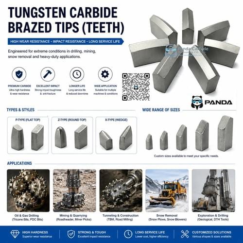 Premium Tungsten Carbide Mining Buttons & Inserts | Carbide Teeth for Oilfield Drilling, DTH Bits