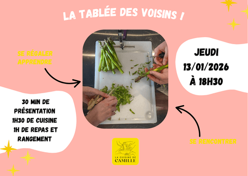 La tablée des voisin du 13/01/26 : Venez apprendre et vous rencontrer !