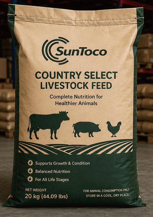 SunToco Country Select Livestock Feed, 20kg Complete Nutrition for Cattle, Swine & Poultry