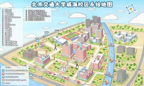 Beijing Jiaotong University's Illustrated Campus Map