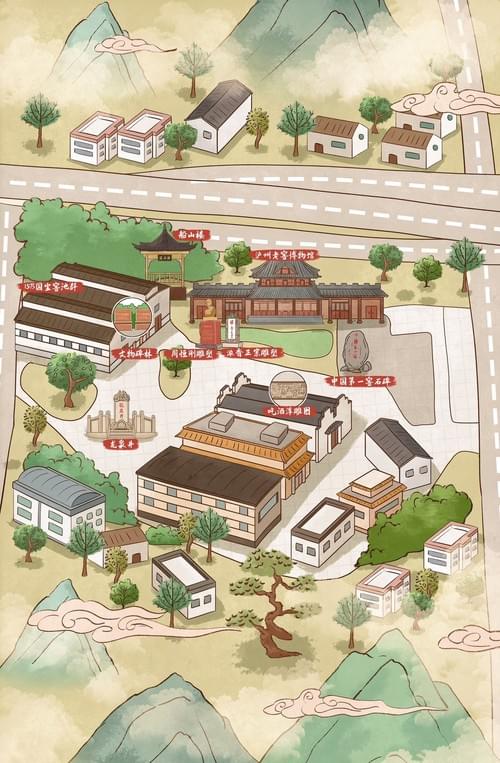 Illustrated Map of China's Oldest Baijiu Distillery
