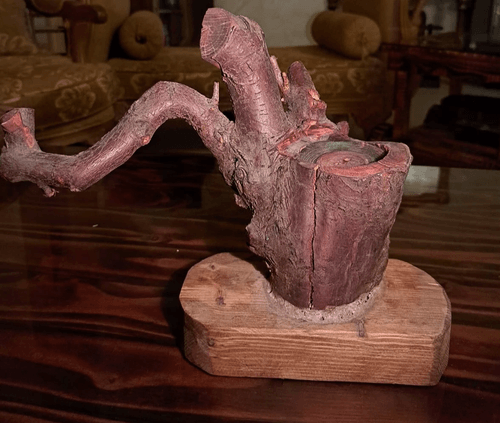 قاعدة شمعة فنية من جذع شجرة طبيعي – قطعة ديكور فريدة قطعة ديكور مميزة مصنوعة من جذع شجرة طبيعي