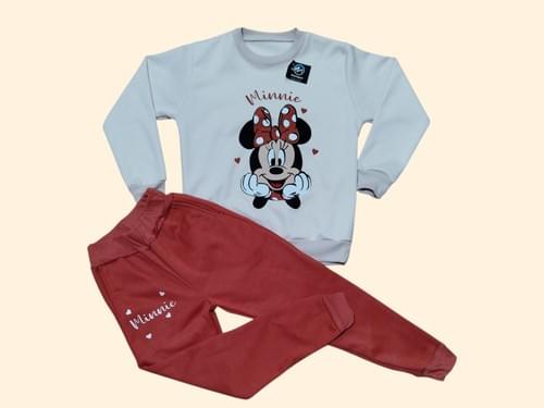 Conjunto Infantil "Minnie Love" Beige y Terracota Talla 10