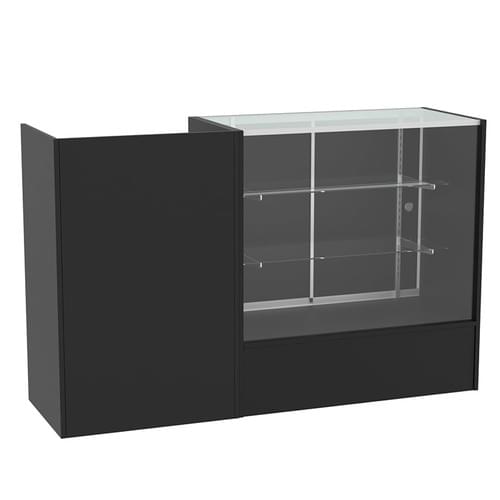 152W x 46D x 97H cm Illuminated Retail Counter with Display Case - Integrated Cash Wrap