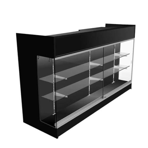 Dual-Function Retail Counter - 72"W Display Case with Lockable Cash Drawer