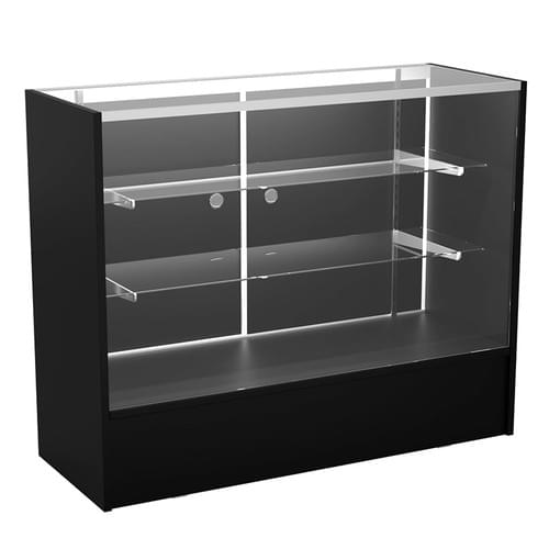 122W x 97H x 46D cm Illuminated Retail Display Cabinet - Wood Frame & Glass Showcase