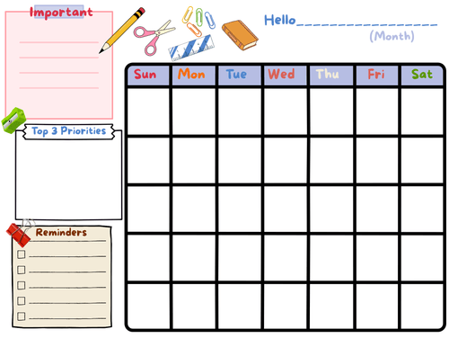My Monthly Calendar