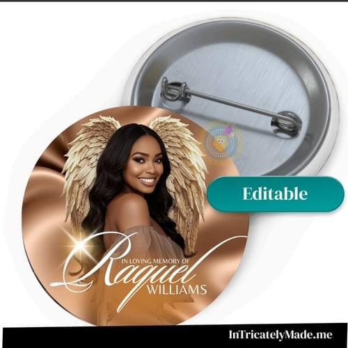 Memorial Pins | Memorial Button PNG | Memorial Design Canva | Celebration of Life | Memorial Button