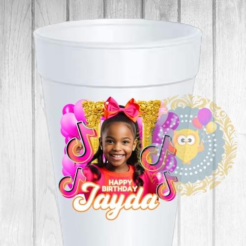Editable TikTok Foam Cup Template | Canva Design with Bonus Mockup