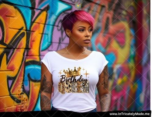Birthday Queen PNG Shirt Design: Level Up, Commercial Use (Digital Download)